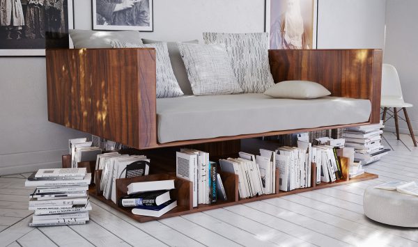 Mueble funcional sofa y biblioteca
